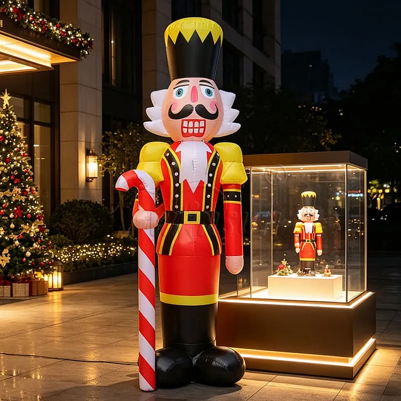 Inflatable Nutcracker Soldier with Candy Cane